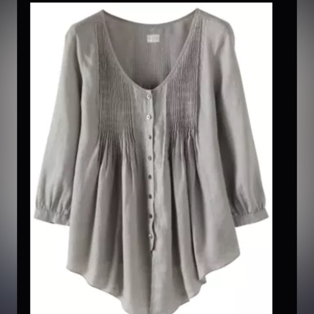 NWOT Poetry Lightweight Linen Shirt, Soft Mocha, Size